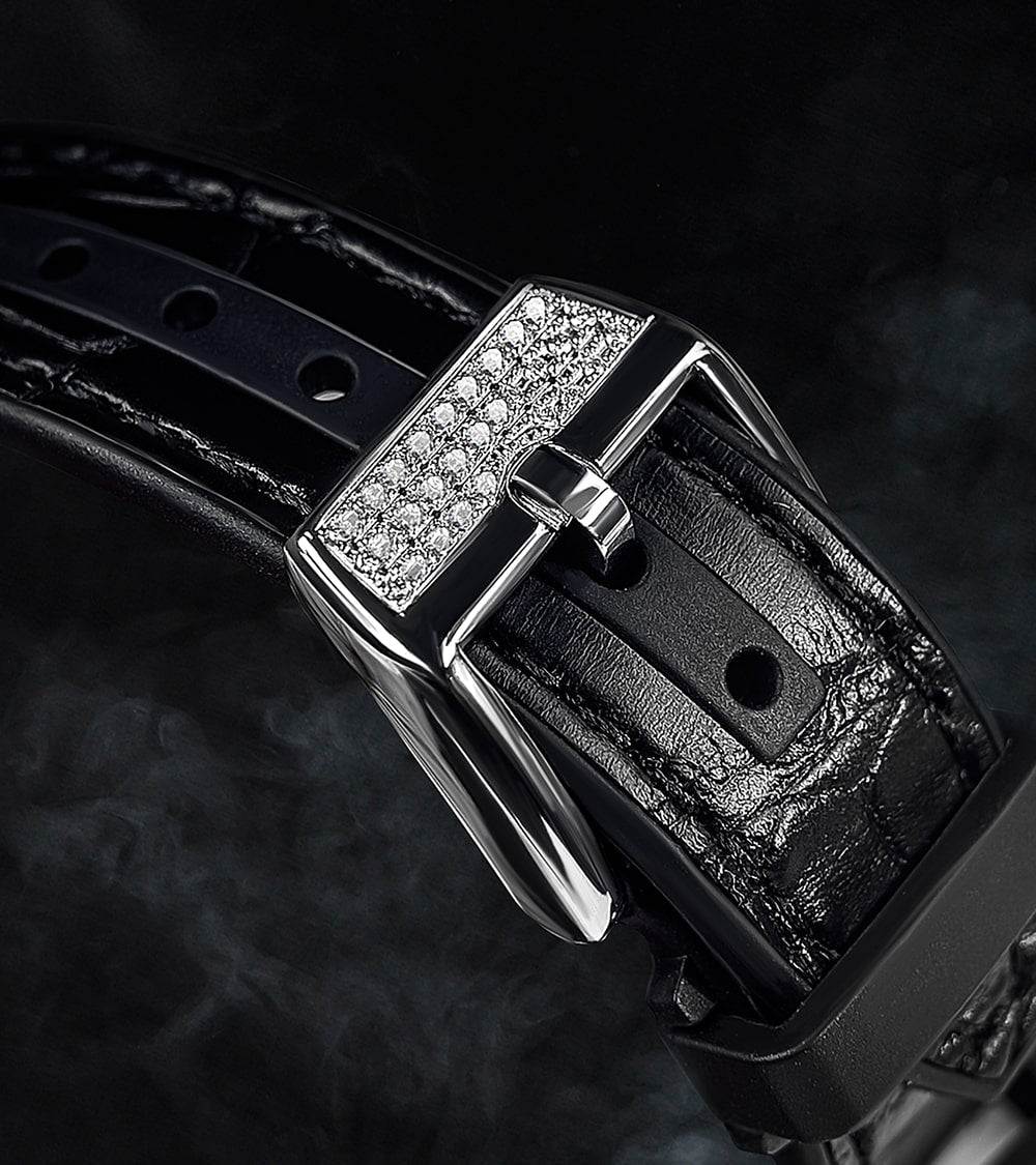 Franck Muller - Vanguard Lady 32 mm - Black "Color Dreams" Dial - Custom Diamond-Set - Black Strap