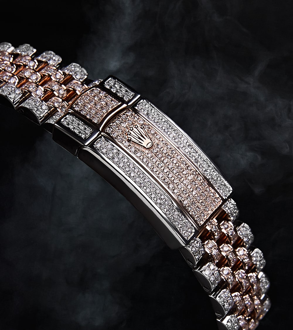 Rolex Datejust 41 - Oystersteel & Rose Gold - Jubliee - Wimbledon Dial - Custom Diamond-Set