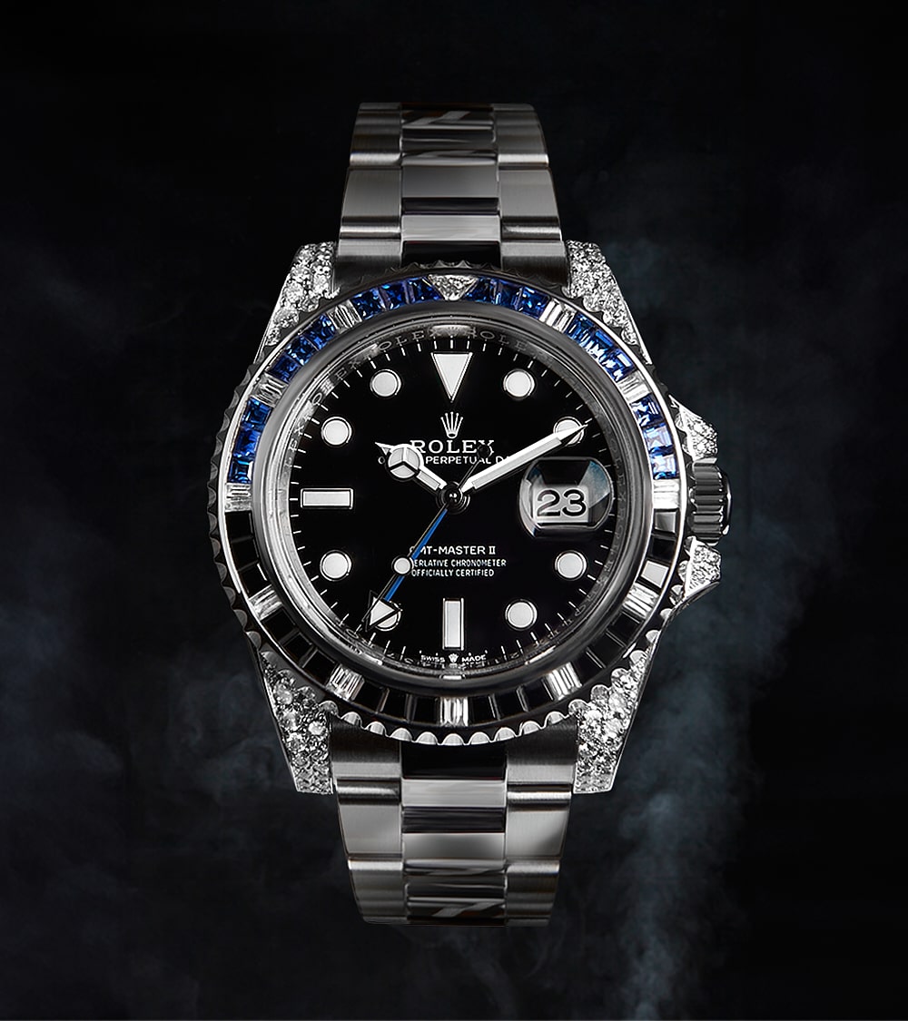 Rolex GMT-Master II 40 mm Oystersteel Diamantes personalizados