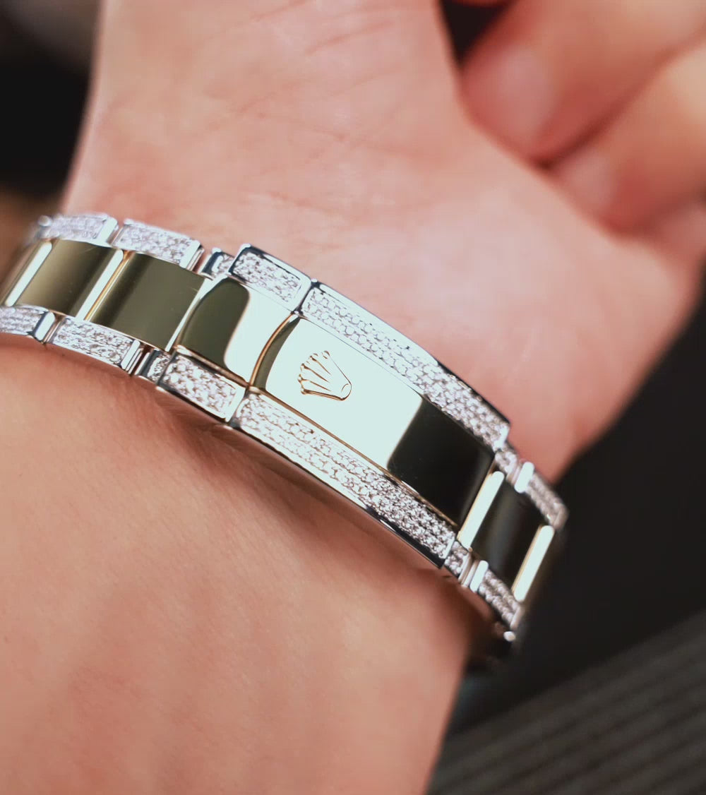 Image of Rolex Datejust 41, Oystersteel & Yellow Gold custom set with diamonds by Cagau
