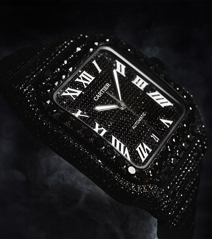 Image of a Cartier Santos Large set with Black Diamonds by Cagau