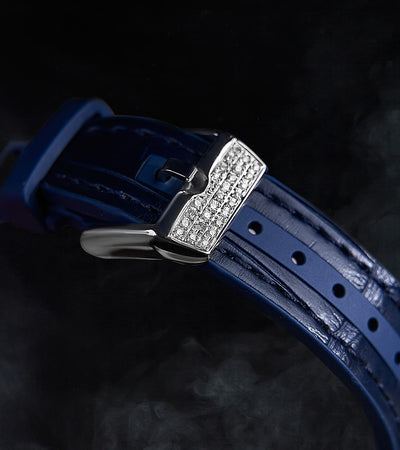Franck Muller - Vanguard 35 mm - White "Color Dreams" Dial - Custom Diamond-Set - Blue Strap