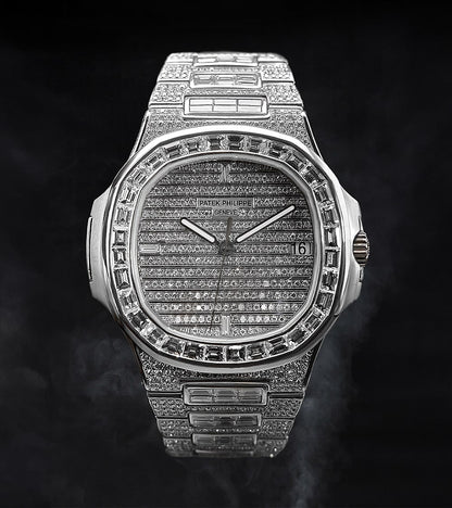 Custom Patek Philippe Nautilus 5719-1G Fully Diamond-Set in