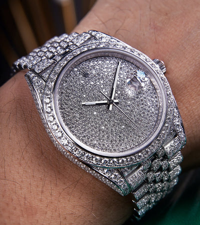 Rolex Datejust 41 - Oystersteel - Totalmente personalizado - Engastado con diamantes y esfera "Covert" de diamantes - Jubilee