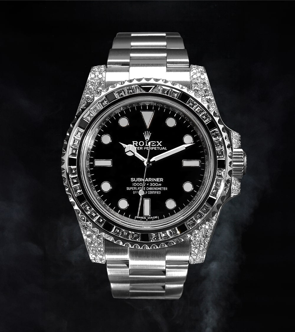 Rolex Submariner 41 mm - Oystersteel - Oyster - Custom Diamond-Set with 'Tuxedo' Bezel