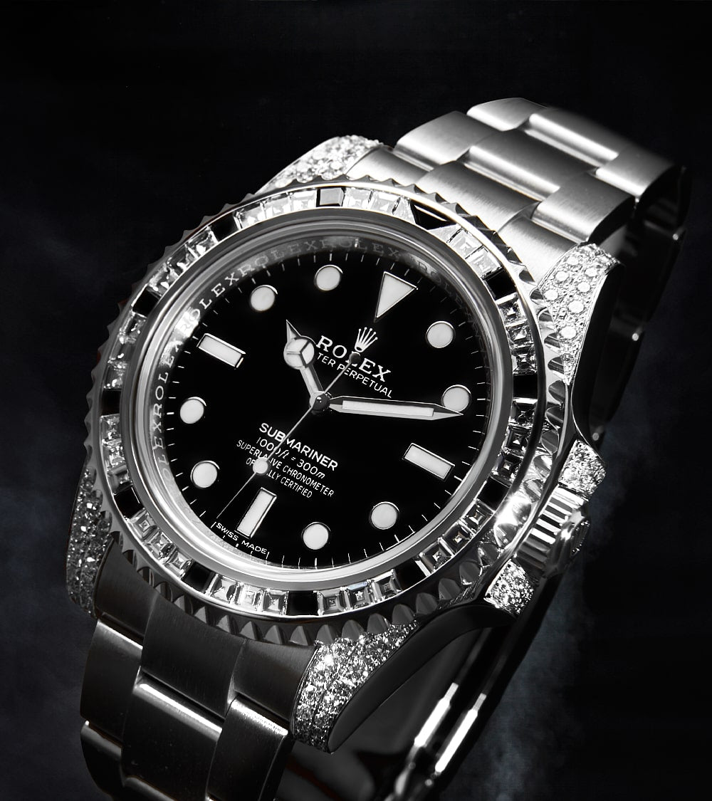 Rolex Submariner 41 mm - Oystersteel - Oyster - Custom Diamond-Set with 'Tuxedo' Bezel