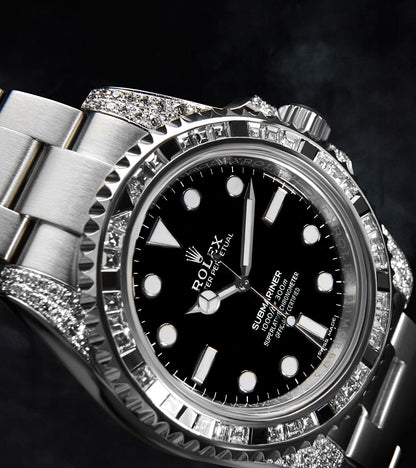 Rolex Submariner 41 mm - Oystersteel - Oyster - Custom Diamond-Set with 'Tuxedo' Bezel