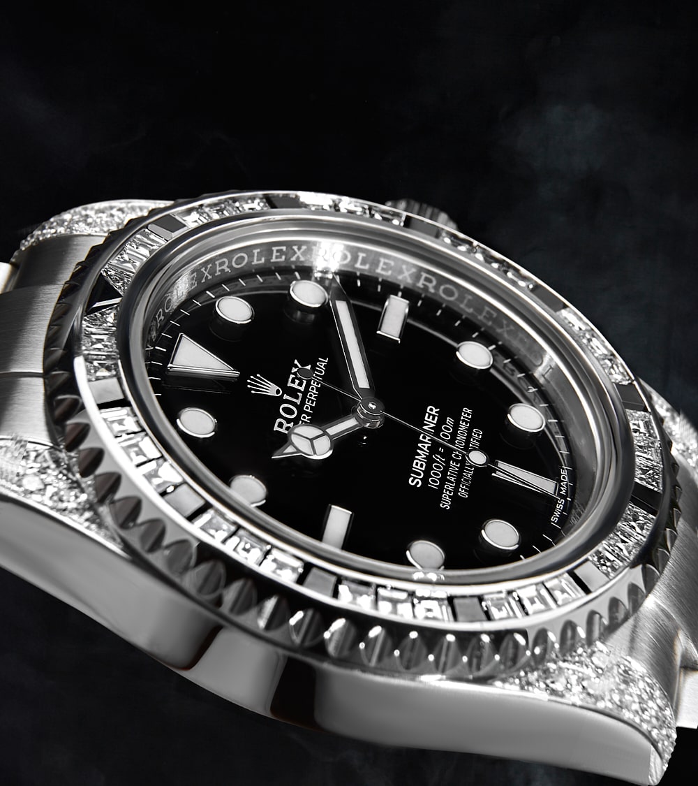 Rolex Submariner 41 mm - Oystersteel - Oyster - Custom Diamond-Set with 'Tuxedo' Bezel