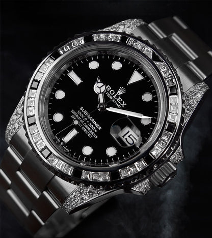 Rolex Submariner Date 41mm with Custom 'Tuxedo' Bezel and Diamonds by Cagau