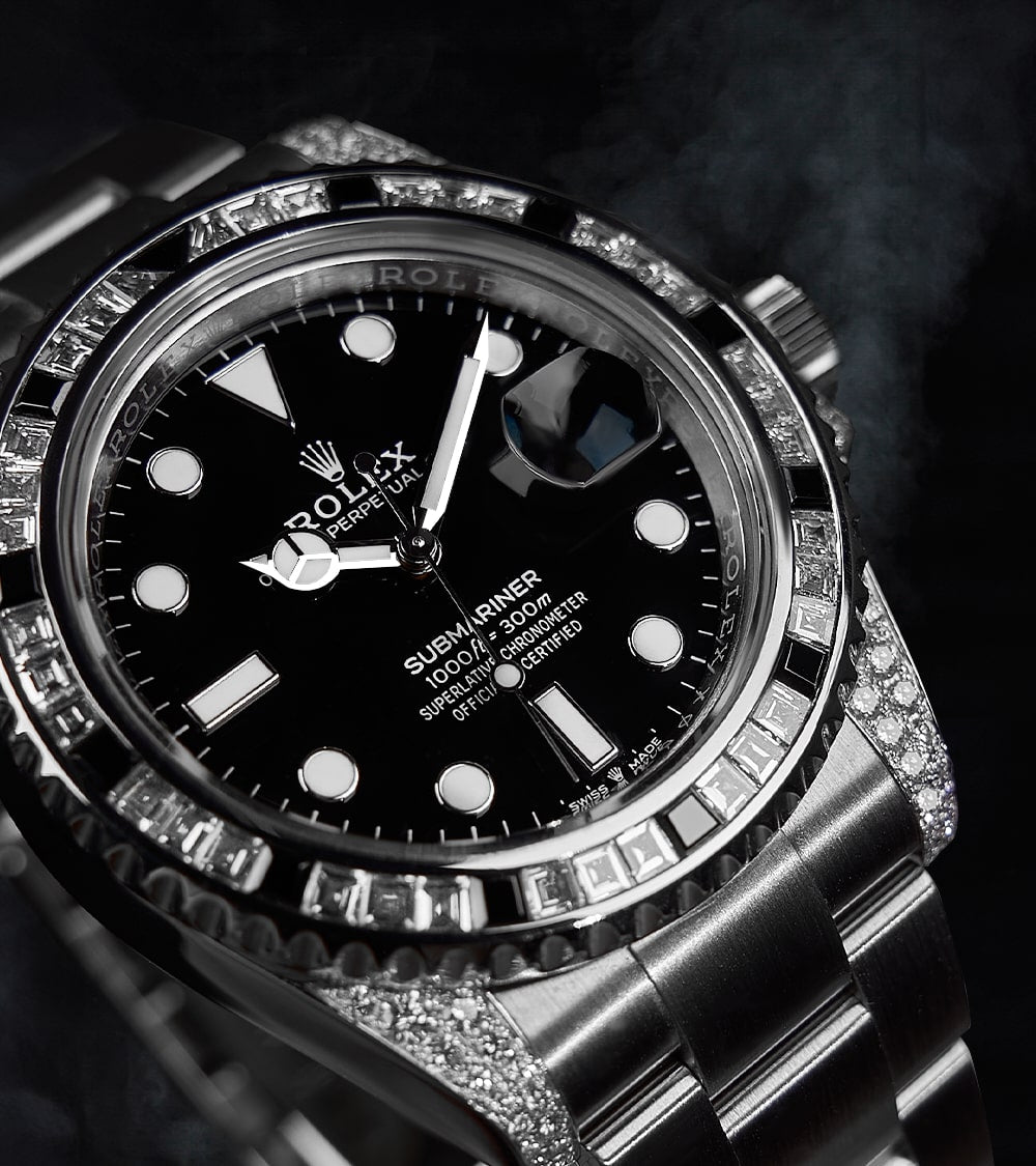 Rolex Submariner Date 41mm with Custom 'Tuxedo' Bezel and Diamonds by Cagau