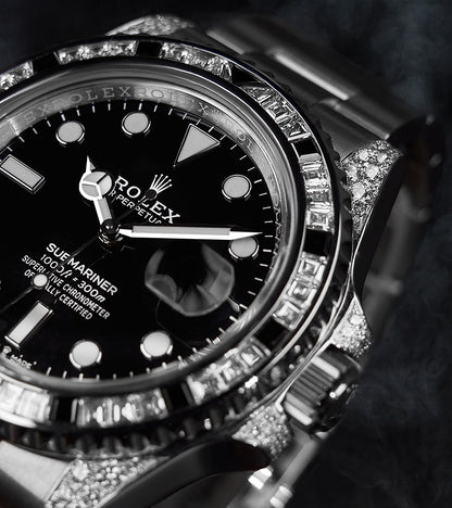 Rolex Submariner Date 41mm with Custom 'Tuxedo' Bezel and Diamonds by Cagau