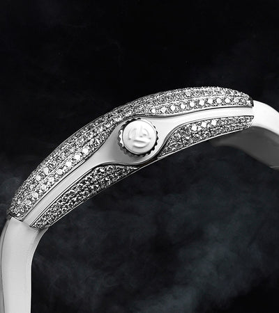 Franck Muller - Vanguard Lady 32 mm - White "Color Dreams" Dial - White Strap - Custom Diamond-Set