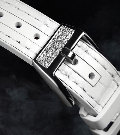 Franck Muller - Vanguard Lady 32 mm - White "Color Dreams" Dial - White Strap - Custom Diamond-Set