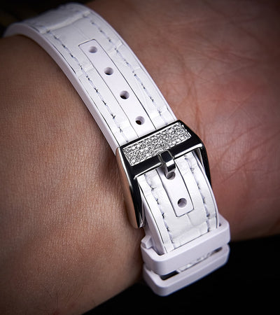 Franck Muller - Vanguard Lady 32 mm - White "Color Dreams" Dial - White Strap - Custom Diamond-Set