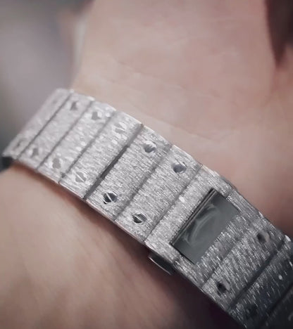 Video of Cartier Santos Large set with Diamonds by Cagau, Green Dial