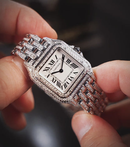 Cartier Panthère Medium - Steel - Quartz Movement - Custom Diamond-Set