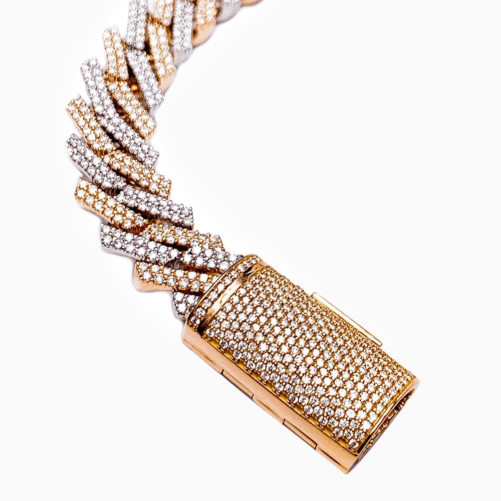 8k-Rose-White-Gold–Prong-SetCuban-Bracelet