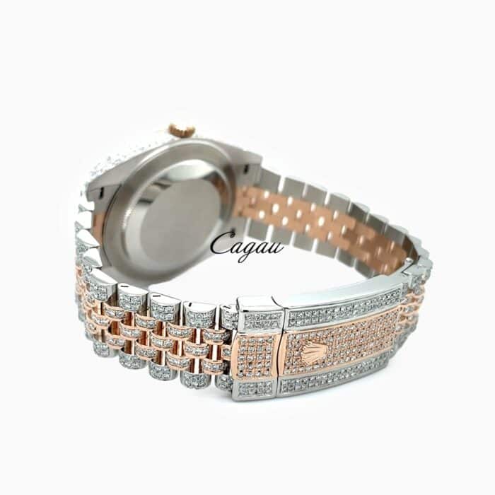 Rolex–Datejust41–Oystersteel-Everose-Gold–Jubilee–Custom-Diamond-Set–Covert-Dial-5