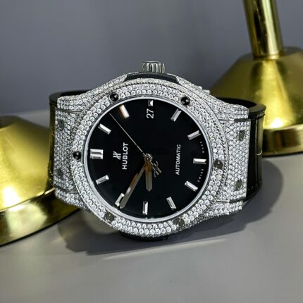 hublot-classic-fusion-45-mm-titanium-black-dial-custom-diamond-set/