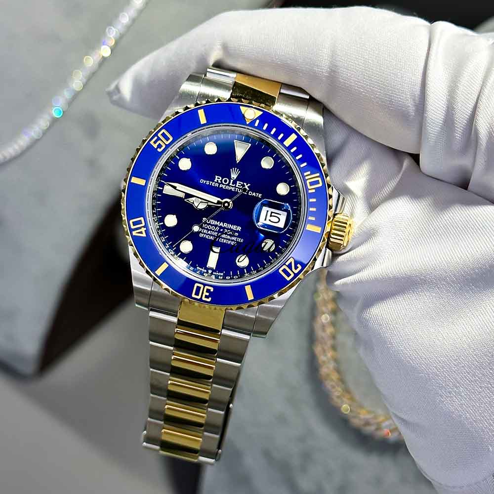 Pre - Owned ROLEX Oyster Perpetual 41 with a bright blue dial and