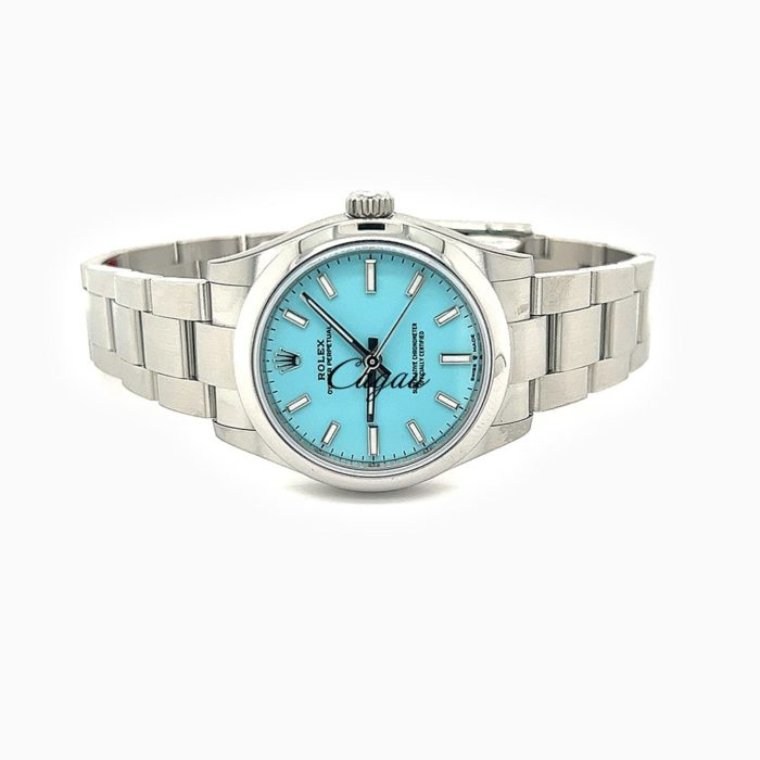 RX000148-Rolex–Oyster-Perpetual-31–Oystersteel–Oyster–Turquoise-Tiffany-Dial-7-min