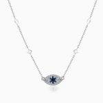 Cagau | 18k White Gold - Evil Eye Necklace - 0.14 ctw