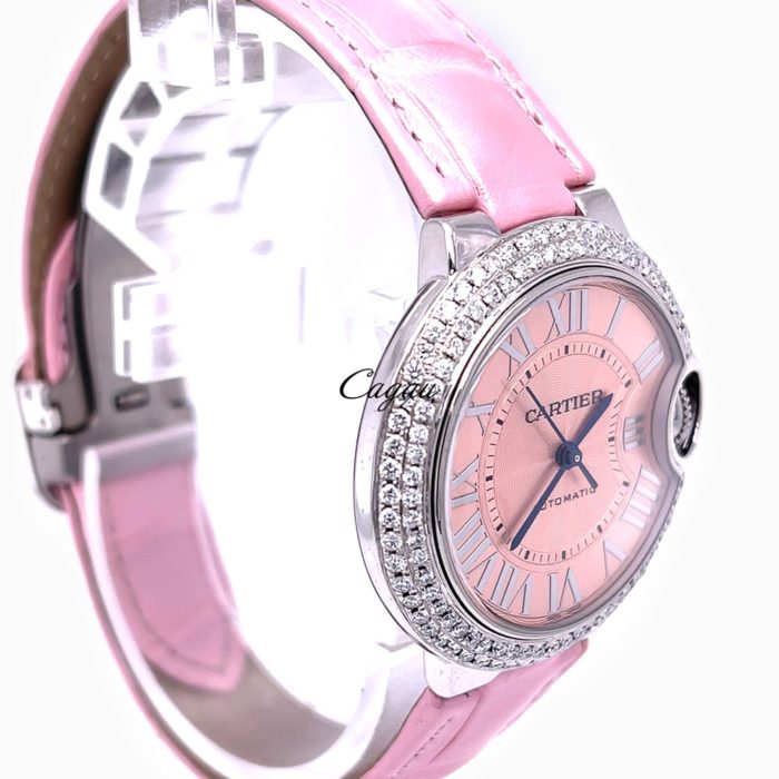 /cartier-ballon-bleu-de-cartier-33-mm-pink-guilloche-dial-automatic-movement-custom-diamond-set