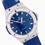 hublot-classic-fusion-45-mm-titanium-blue-dial-custom-pave-diamond-set