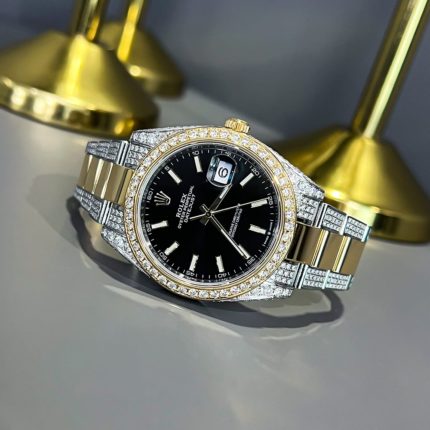 rolex-datejust-41-oystersteel-and-yellow-gold-oyster-black-dial-custom-diamond-set-4