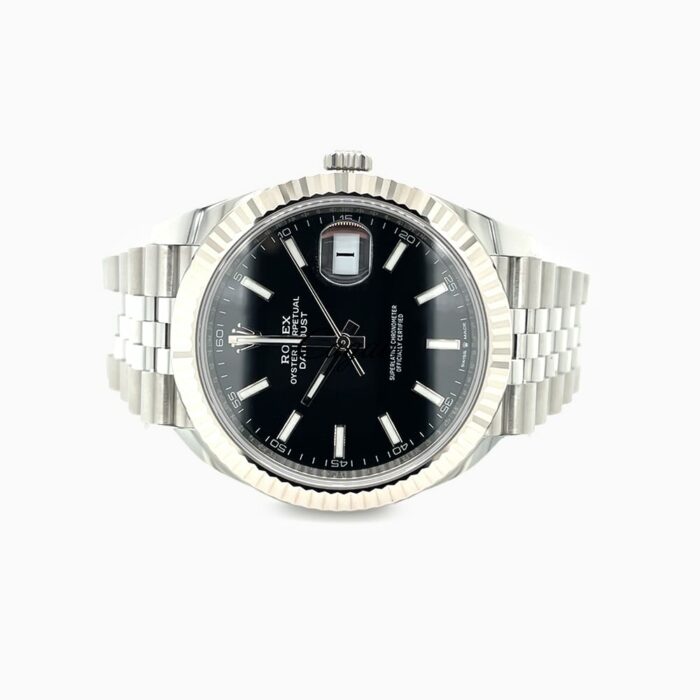 RX000154-Rolex–Datejust41–Oystersteel-White-Gold–Jubilee–Black-Dial-1