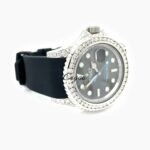 Rolex–Yacht-Master-40–Oystersteel-Platinum–Oyster–Slate Dial–Custom Diamond-Set-HorusBlackStrap-2-min