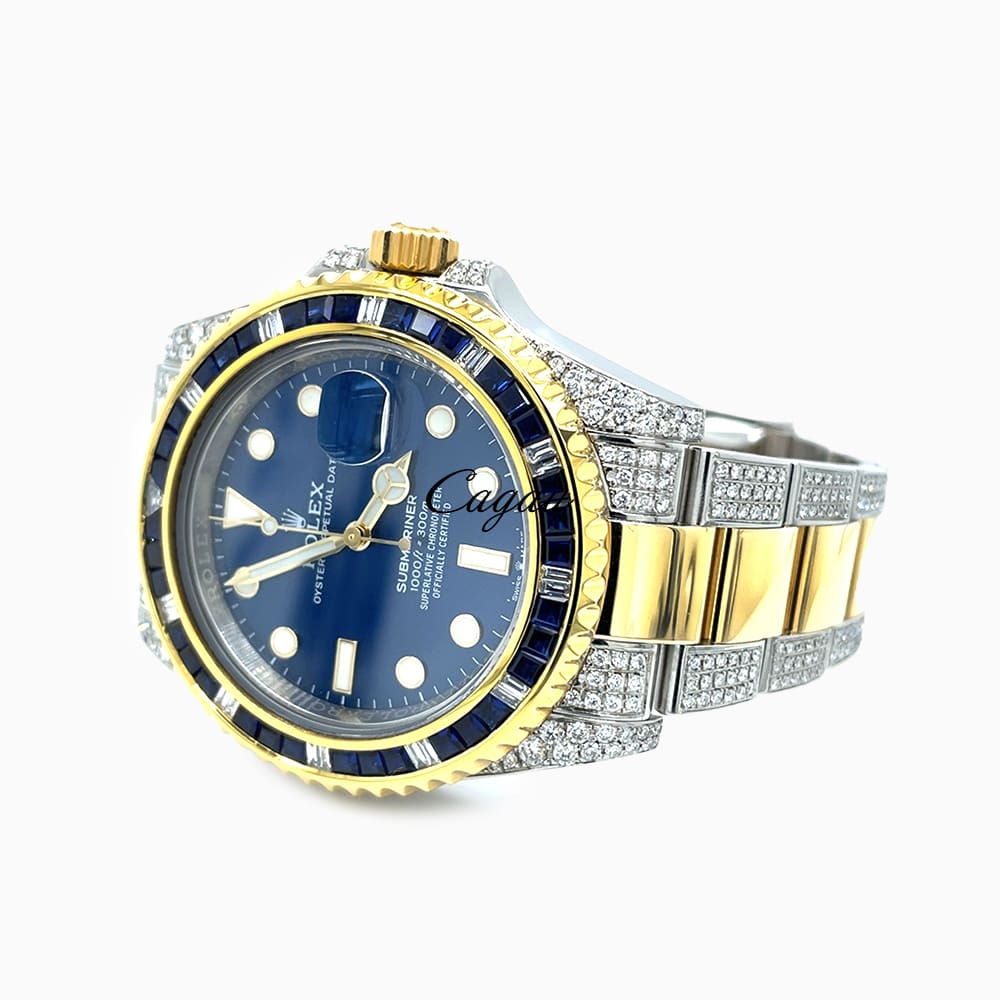 rolex-submariner-date-41-mm-oystersteel-yellow-gold-oyster-royal-blue-dial-custom-diamond-set-5-min